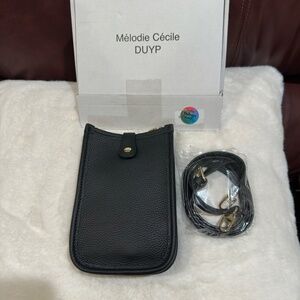 DUYP MELODIE CECILE Togo Leather Cell Phone Mini Crossbody Bag BLACK (SOLD OUT)